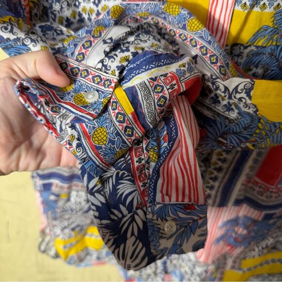 J. McLaughlin Brit Linen Long Sleeve Button Down in Palm Park Size Medium - Picture 10 of 13